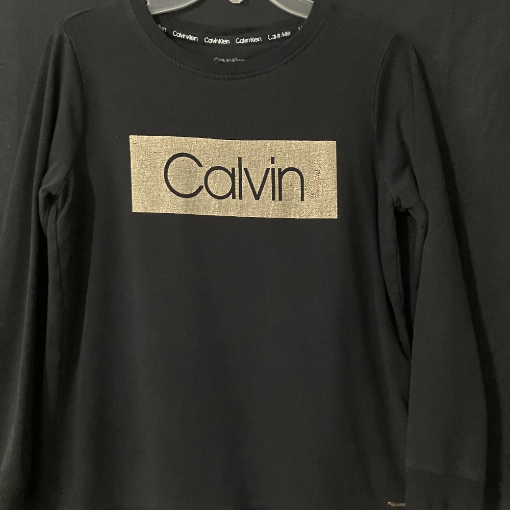 Calvin Klein Long Sleeve Black Size - Small Sweatshirt.